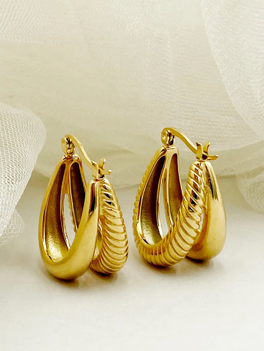 1 Pair Ig Style Geometric Plating Stainless Steel Gold Plated Earrings