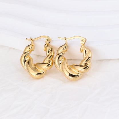 1 Pair IG Style Geometric Plating Stainless Steel Hoop Earrings