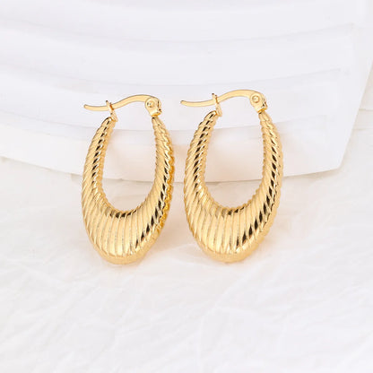 1 Pair IG Style Geometric Plating Stainless Steel Hoop Earrings