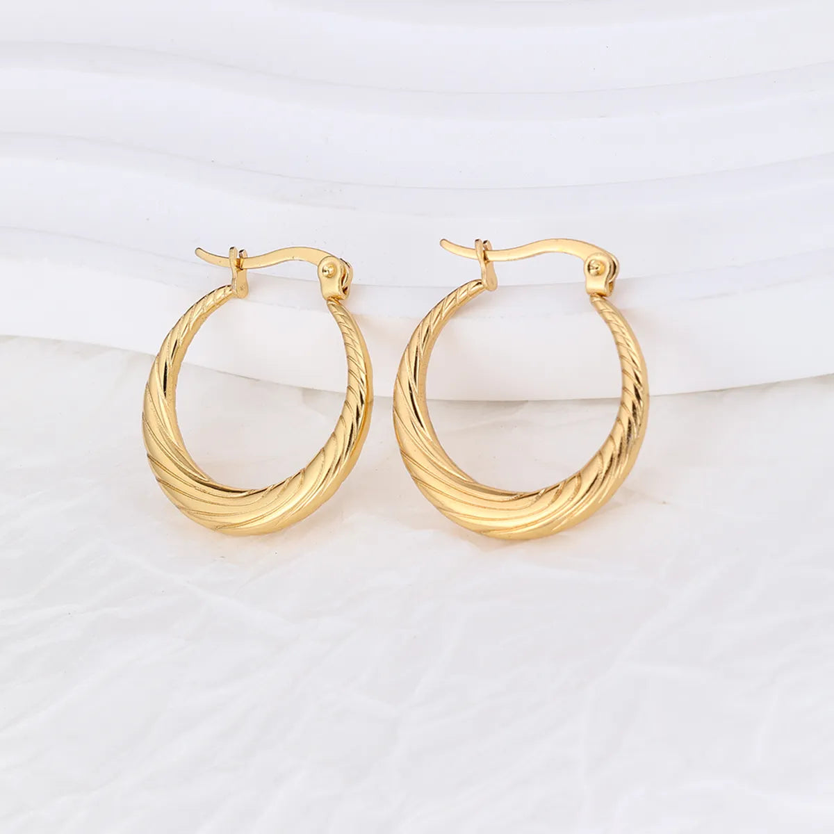 1 Pair IG Style Geometric Plating Stainless Steel Hoop Earrings