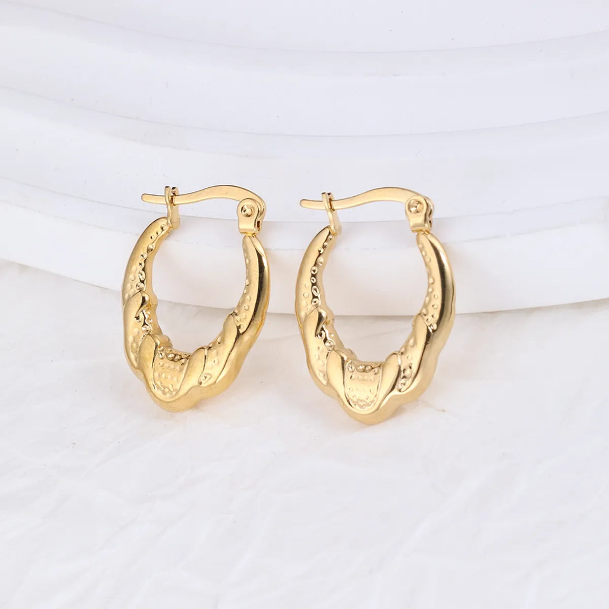 1 Pair IG Style Geometric Plating Stainless Steel Hoop Earrings