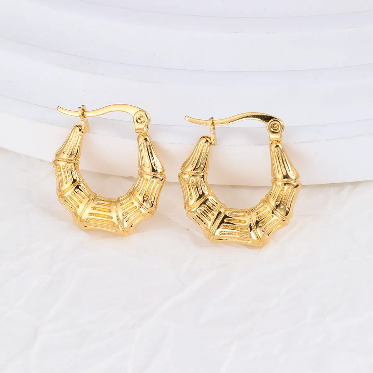 1 Pair IG Style Geometric Plating Stainless Steel Hoop Earrings