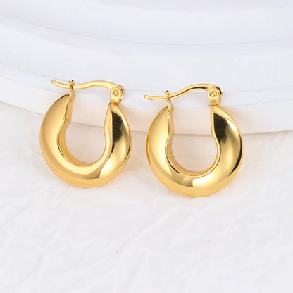 1 Pair IG Style Geometric Plating Stainless Steel Hoop Earrings