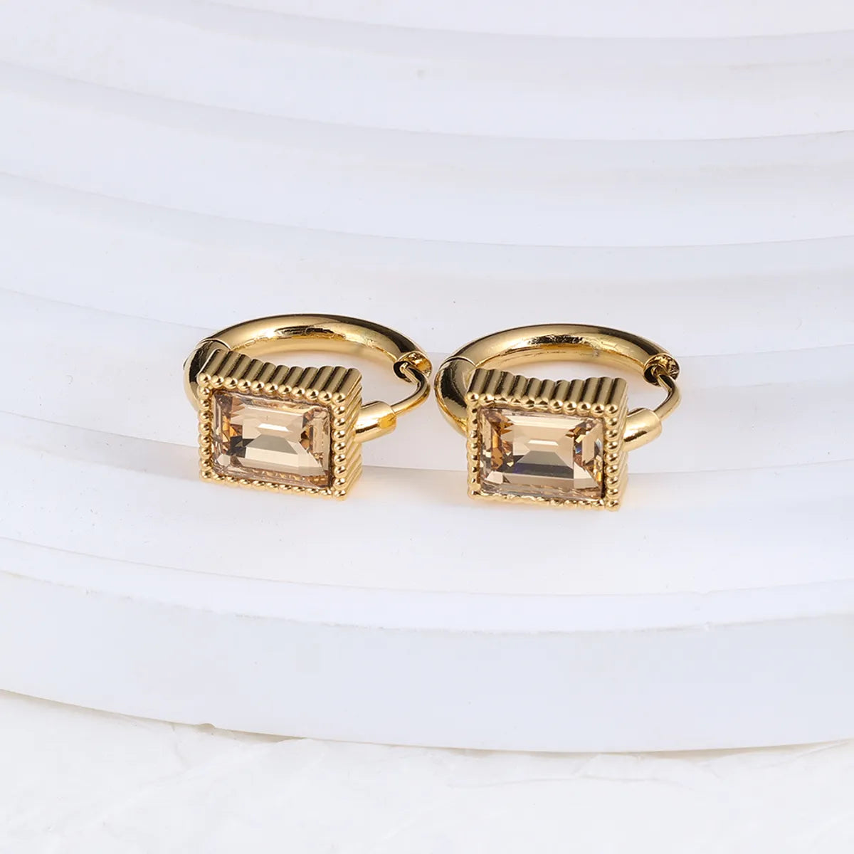 1 Pair IG Style Geometric Plating Stainless Steel Hoop Earrings