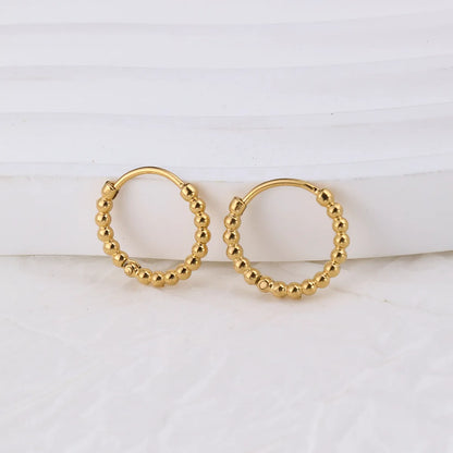 1 Pair IG Style Geometric Plating Stainless Steel Hoop Earrings