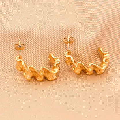 1 Pair Ig Style Geometric Plating Titanium Steel 18k Gold Plated Ear Studs