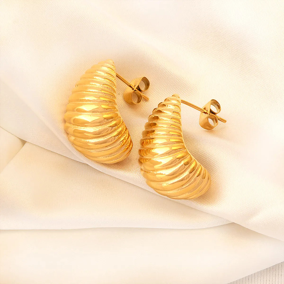 1 Pair Ig Style Geometric Plating Titanium Steel 18k Gold Plated Ear Studs