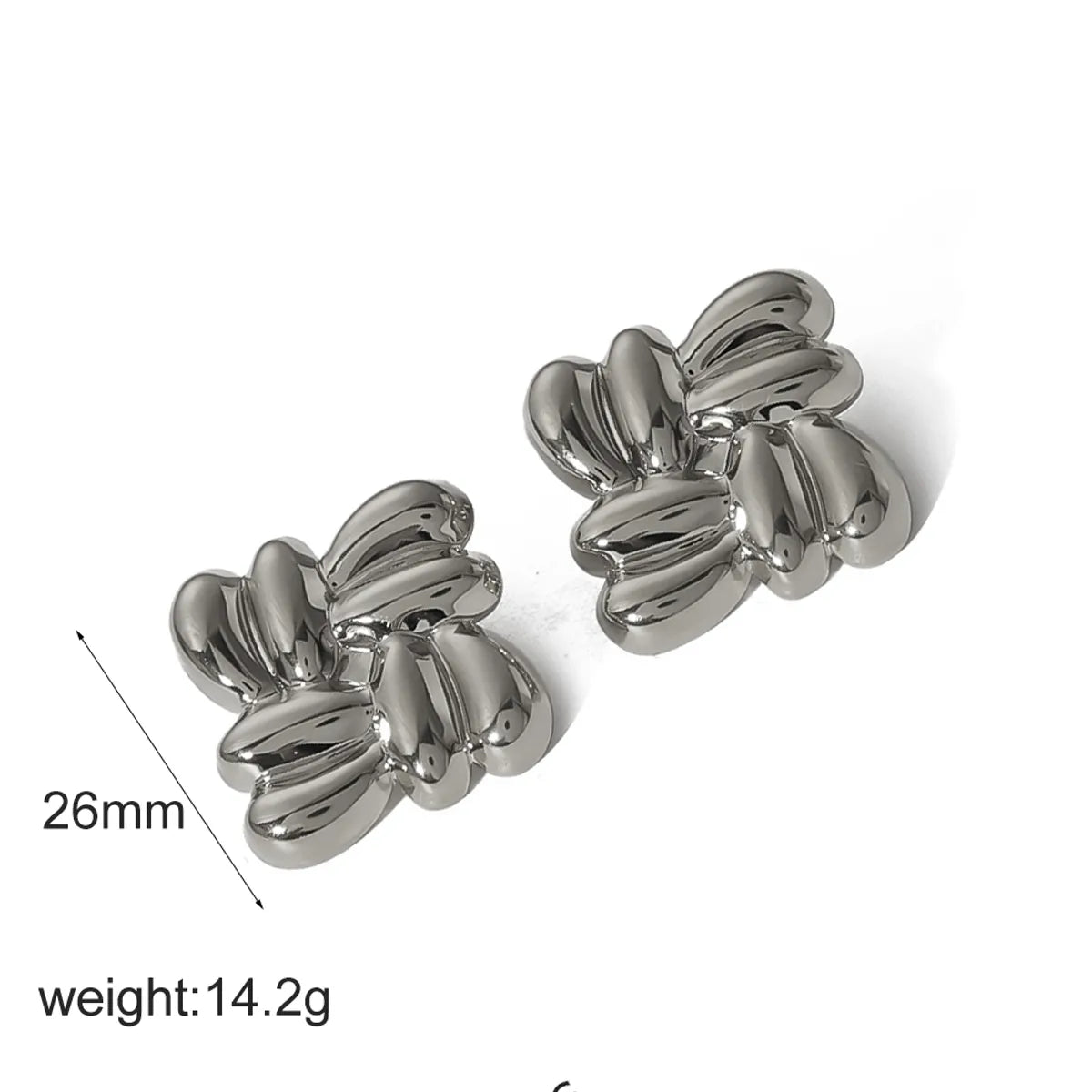 1 Pair IG Style Geometric Polishing Plating 304 Stainless Steel 18K Gold Plated Ear Studs