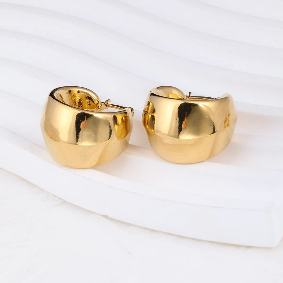 1 Pair IG Style Geometric Solid Color Plating Stainless Steel Ear Studs