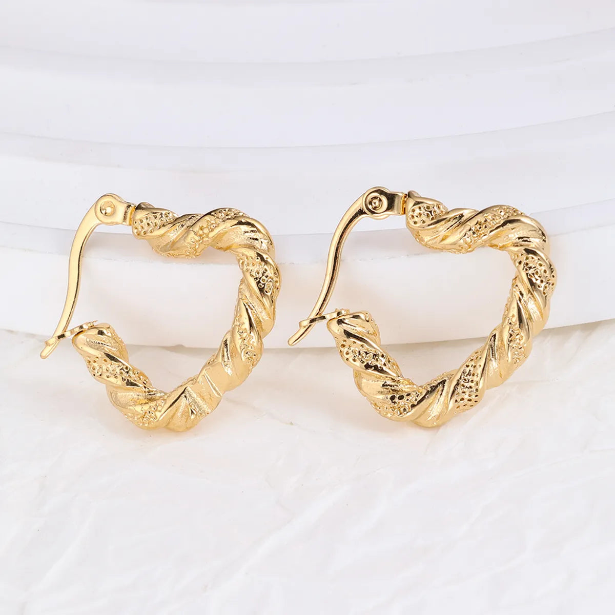 1 Pair IG Style Geometric Solid Color Plating Stainless Steel Hoop Earrings