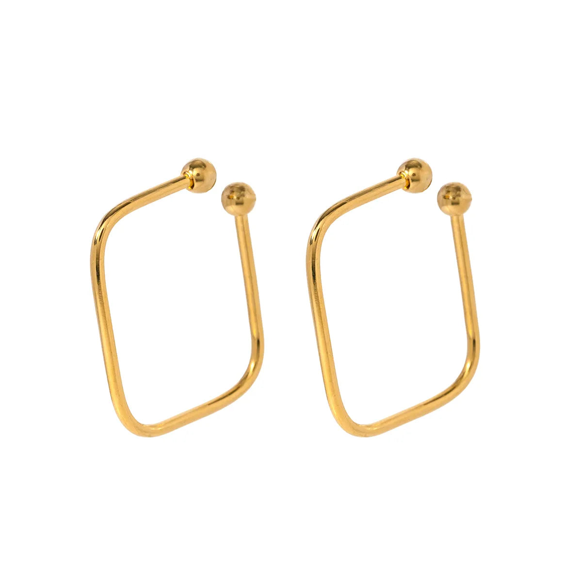 1 Pair IG Style Geometric Stainless Steel 18K Gold Plated Ear Cuffs