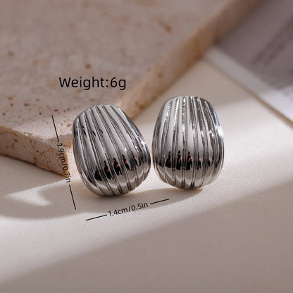 1 Pair IG Style Geometric Stainless Steel 18K Gold Plated Ear Studs