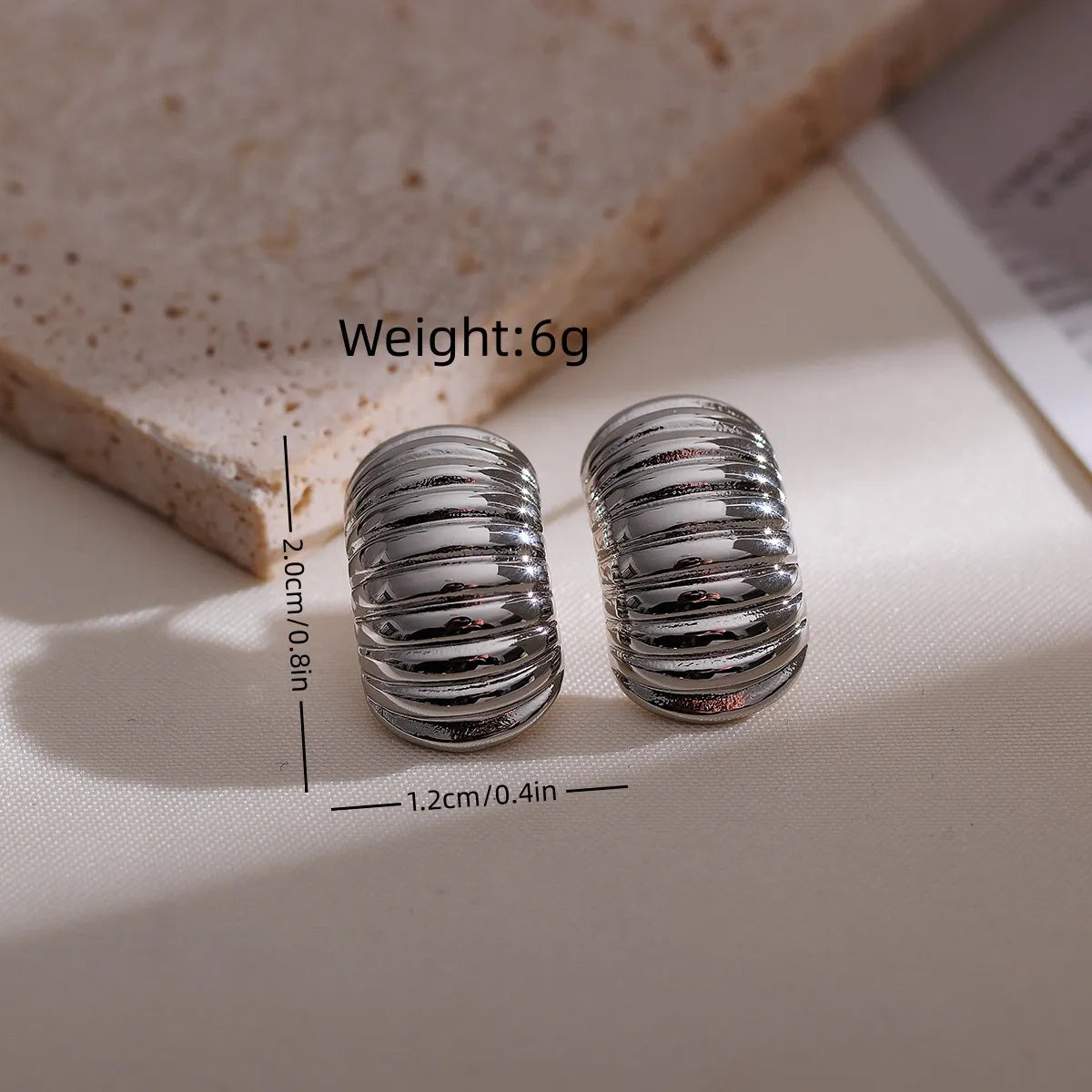 1 Pair IG Style Geometric Stainless Steel 18K Gold Plated Ear Studs