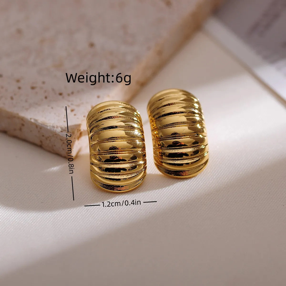 1 Pair IG Style Geometric Stainless Steel 18K Gold Plated Ear Studs