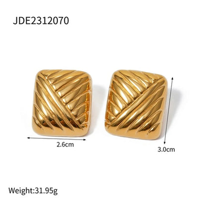 1 Pair Ig Style Geometric Stainless Steel 18k Gold Plated Ear Studs