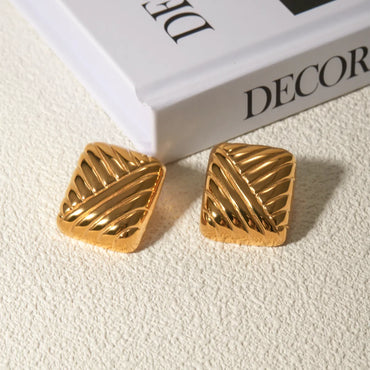 1 Pair Ig Style Geometric Stainless Steel 18k Gold Plated Ear Studs