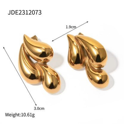 1 Pair Ig Style Geometric Stainless Steel 18k Gold Plated Ear Studs