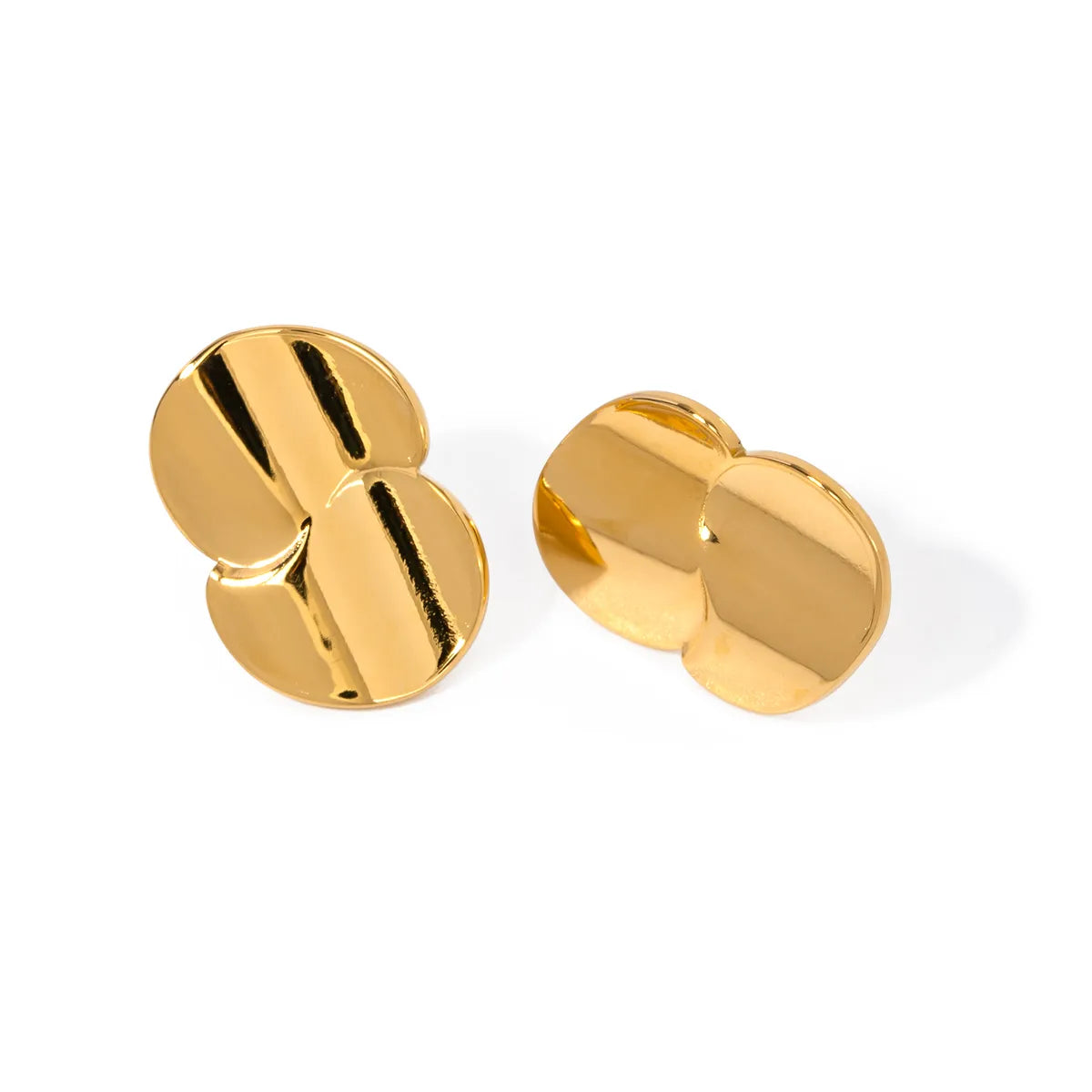 1 Pair IG Style Geometric Stainless Steel 18K Gold Plated Ear Studs