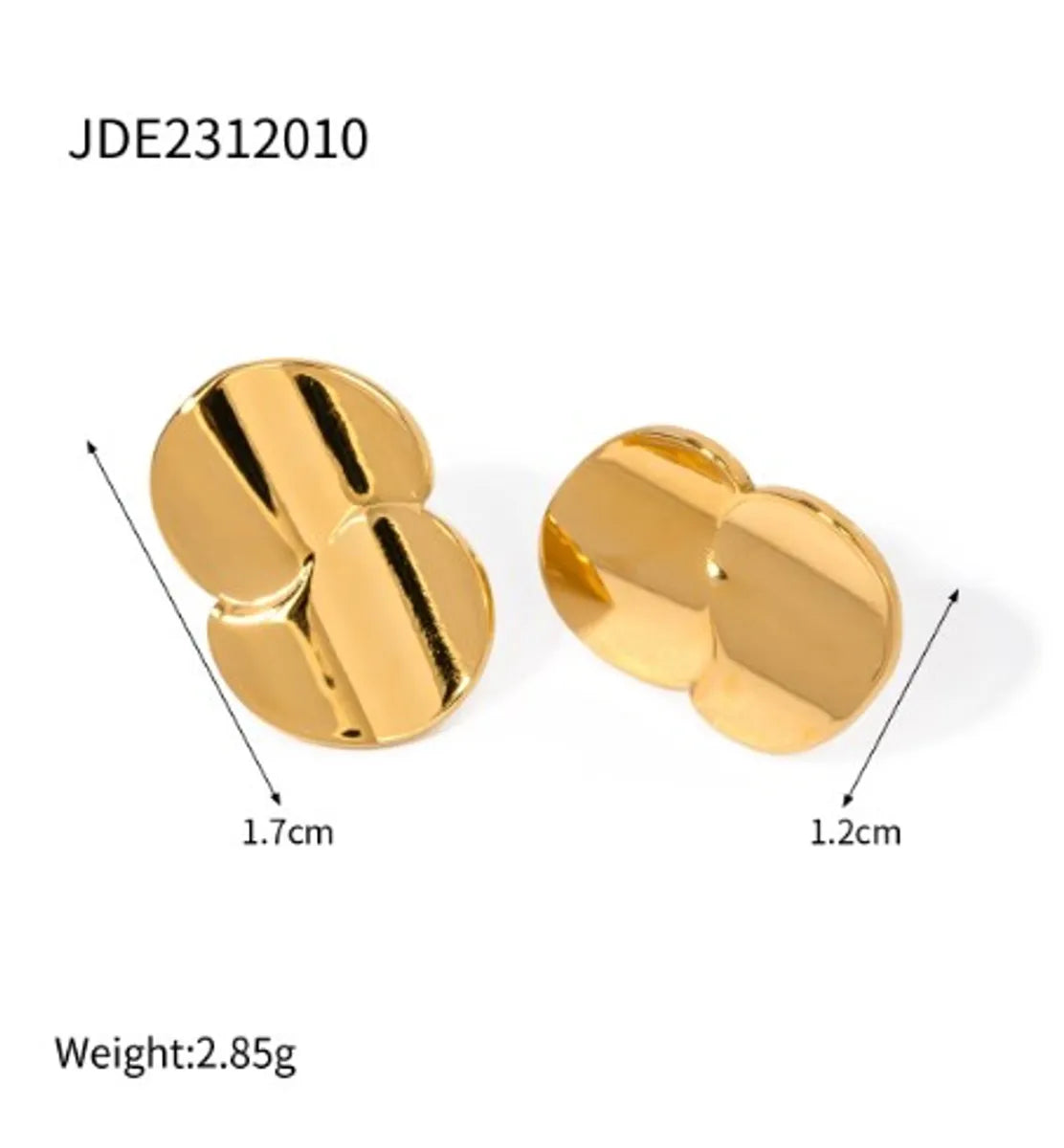 1 Pair IG Style Geometric Stainless Steel 18K Gold Plated Ear Studs