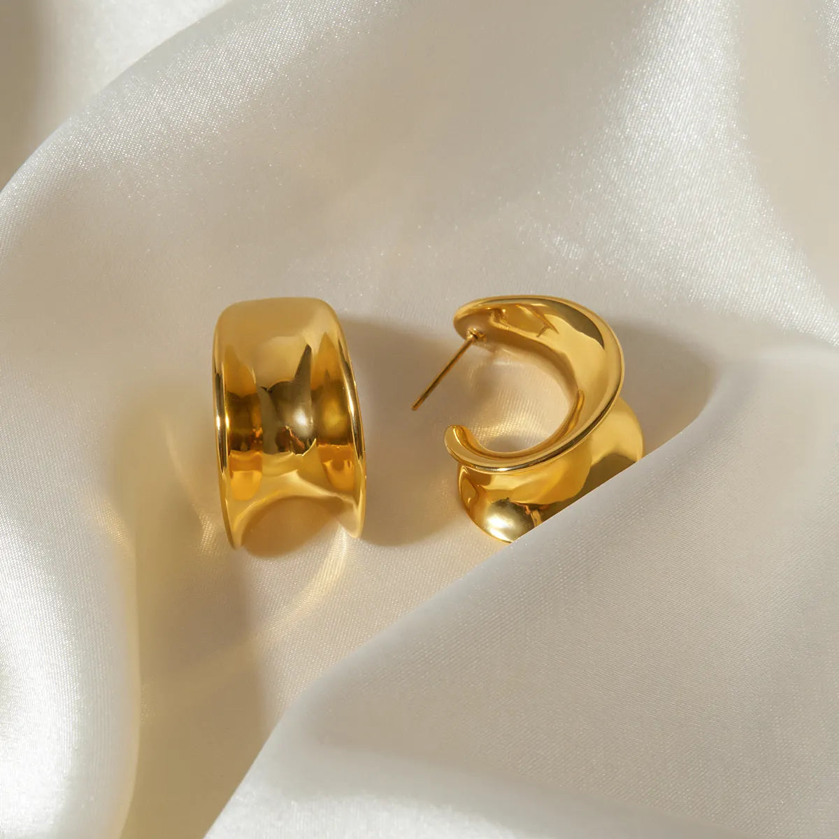 1 Pair IG Style Geometric Stainless Steel 18K Gold Plated Ear Studs