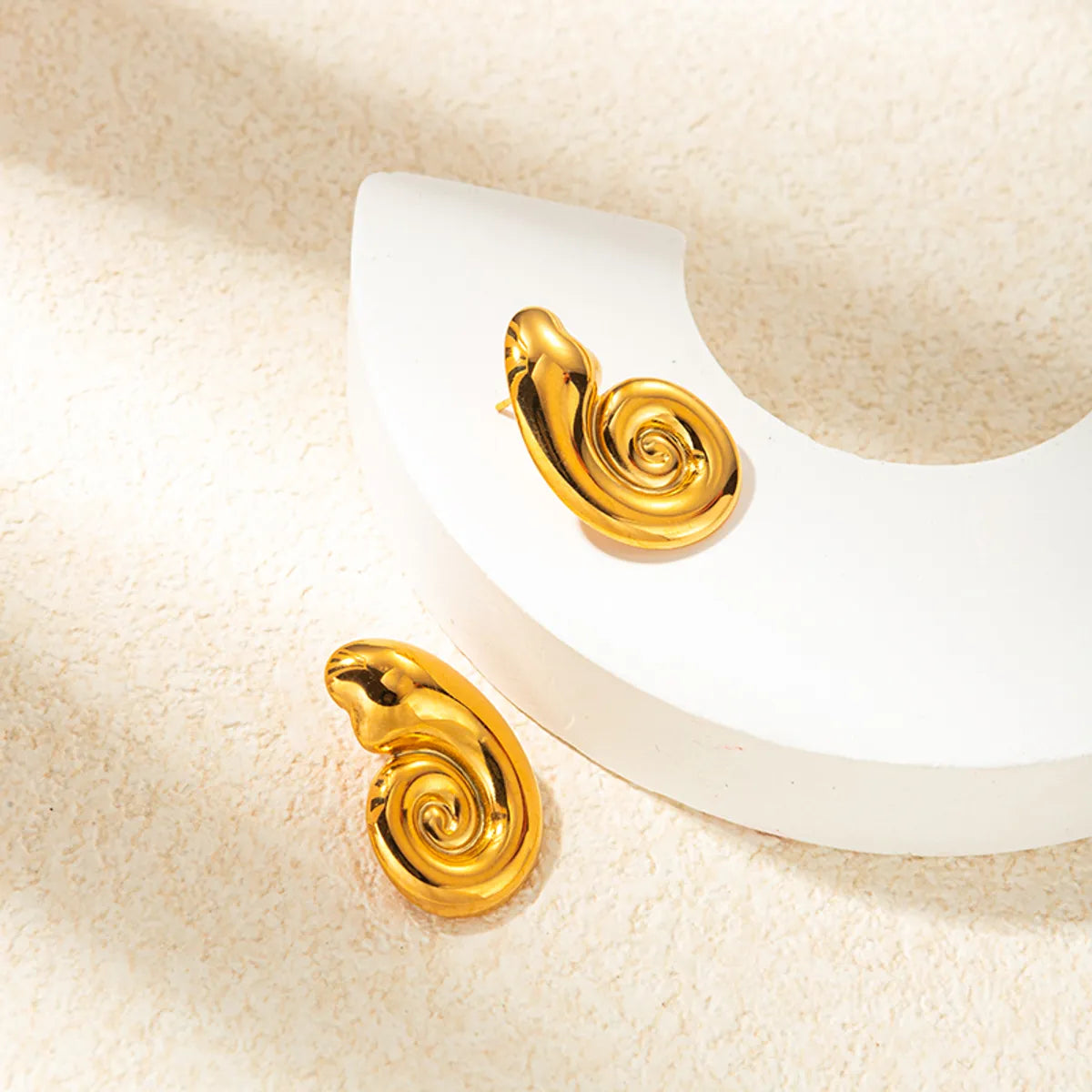 1 Pair IG Style Geometric Stainless Steel Gold Plated Ear Studs