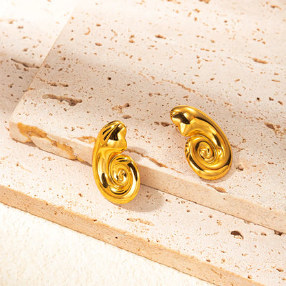 1 Pair IG Style Geometric Stainless Steel Gold Plated Ear Studs