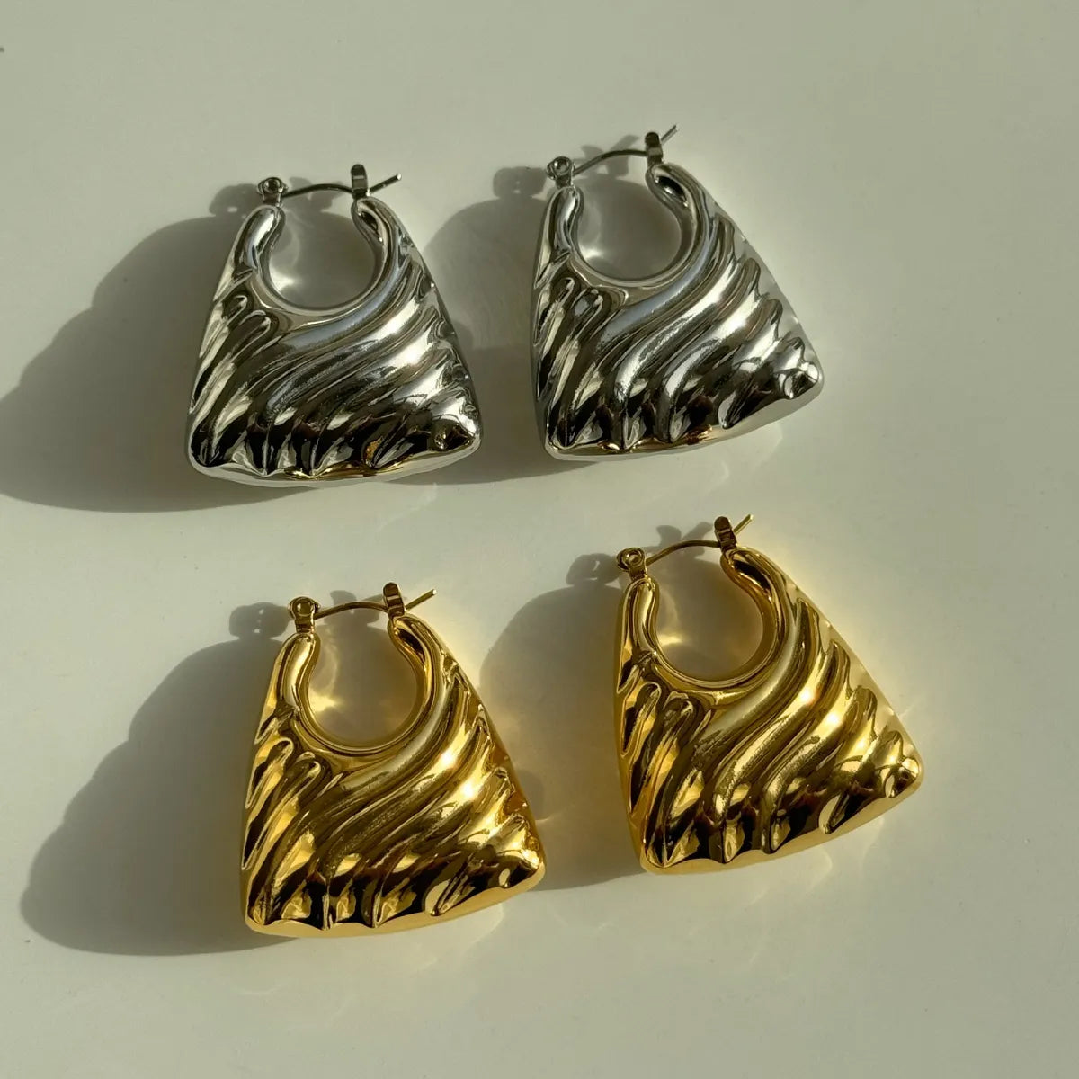 1 Pair IG Style Geometric Titanium Steel 18K Gold Plated Earrings