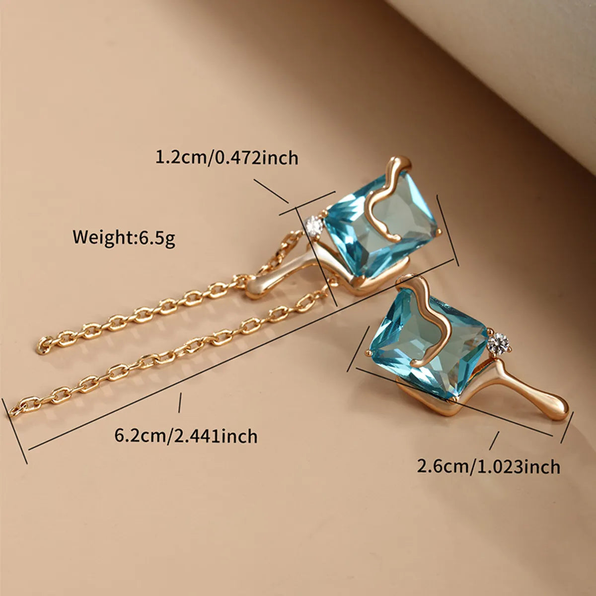 1 Pair Ig Style Glam Geometric Plating Inlay Alloy Copper Alloy Artificial Gemstones 18k Gold Plated Earrings