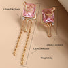 1 Pair Ig Style Glam Geometric Plating Inlay Alloy Copper Alloy Artificial Gemstones 18k Gold Plated Earrings