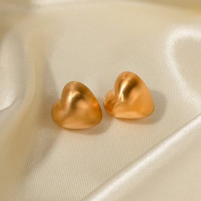 1 Pair IG Style Heart Shape Plating 304 Stainless Steel Ear Studs