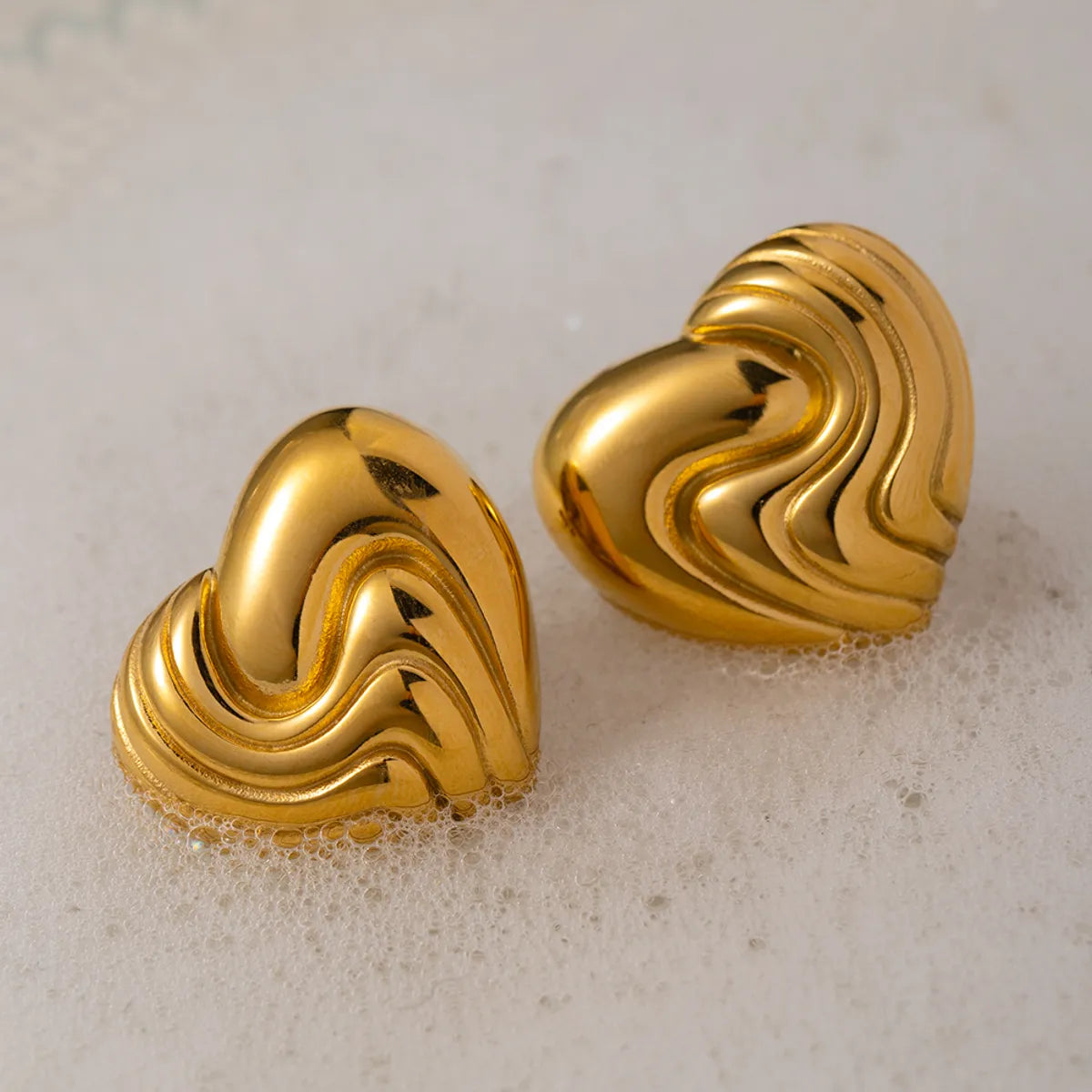 1 Pair Ig Style Heart Shape Plating Stainless Steel 18k Gold Plated Ear Studs