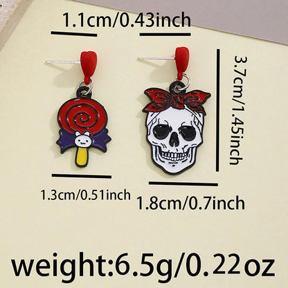 1 Pair IG Style Hip-Hop Funny Pumpkin Ghost Skull Alloy Drop Earrings