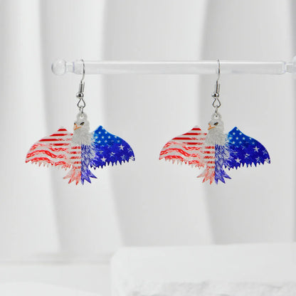 1 Pair IG Style Hip-Hop National Flag Letter Eagle Arylic Drop Earrings