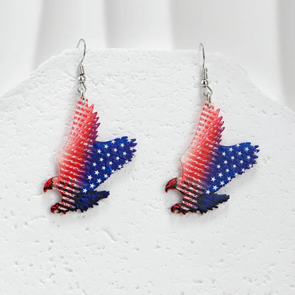 1 Pair IG Style Hip-Hop National Flag Letter Eagle Arylic Drop Earrings