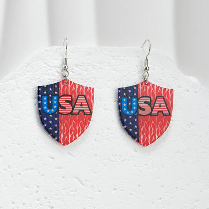 1 Pair IG Style Hip-Hop National Flag Letter Eagle Arylic Drop Earrings