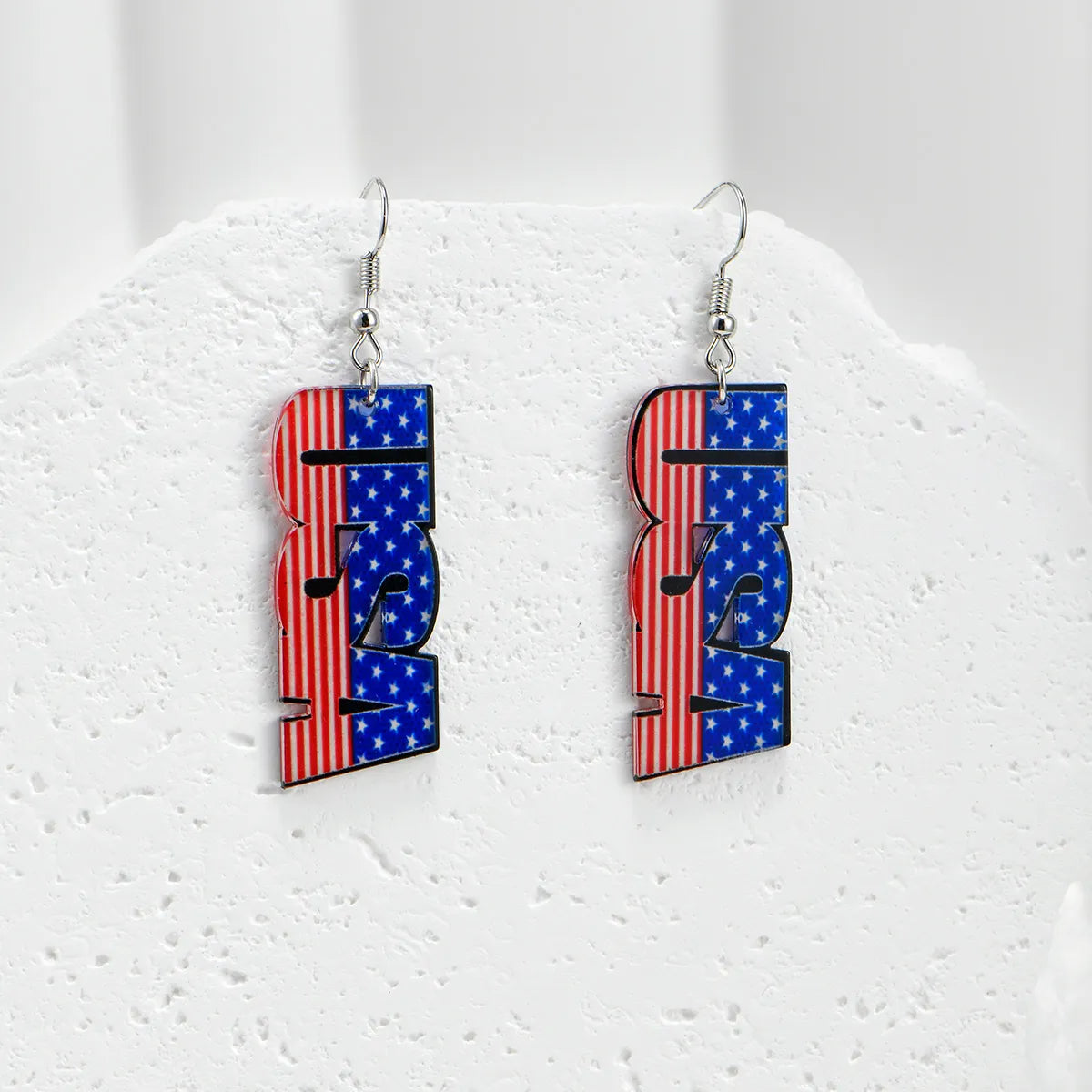 1 Pair IG Style Hip-Hop National Flag Letter Eagle Arylic Drop Earrings