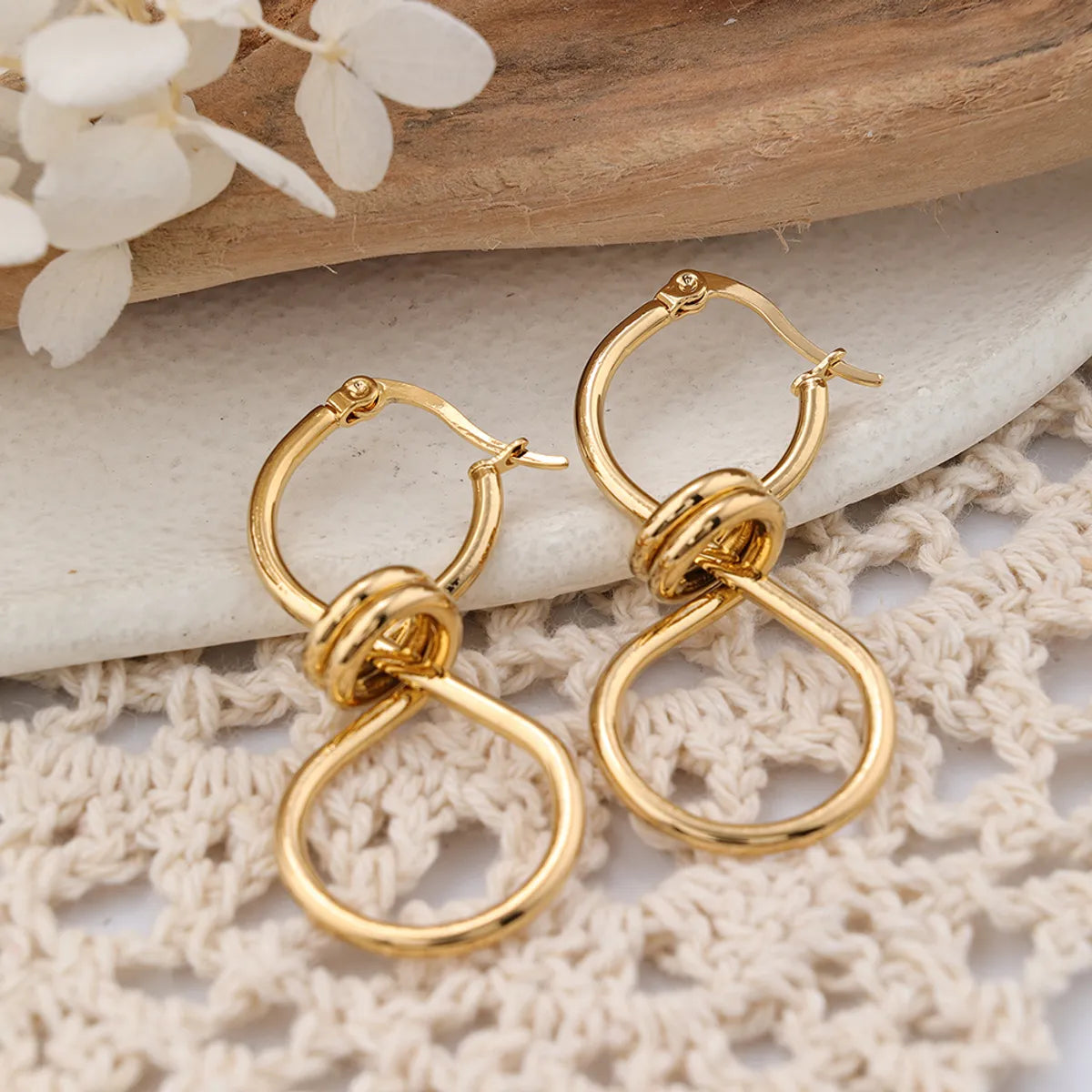 1 Pair IG Style Infinity Plating Stainless Steel Earrings