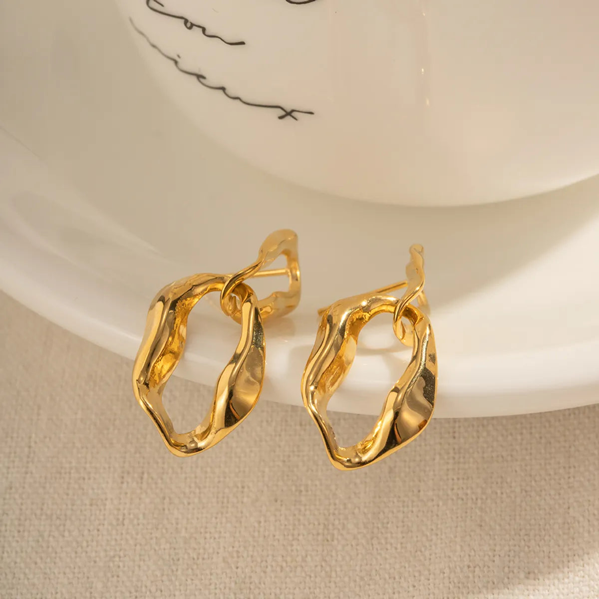 1 Pair Ig Style Irregular Plating Stainless Steel 18k Gold Plated Drop Earrings