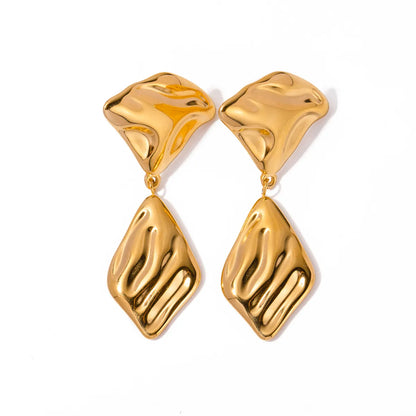 1 Pair Ig Style Irregular Plating Stainless Steel 18k Gold Plated Drop Earrings