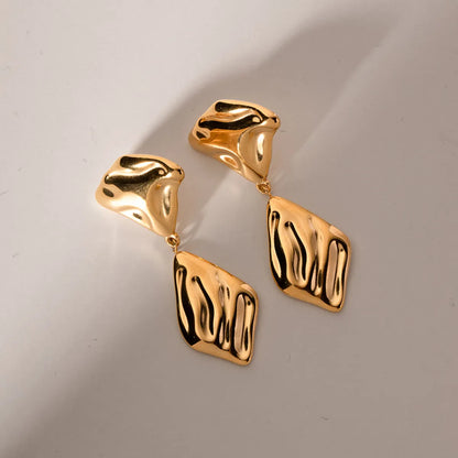 1 Pair Ig Style Irregular Plating Stainless Steel 18k Gold Plated Drop Earrings