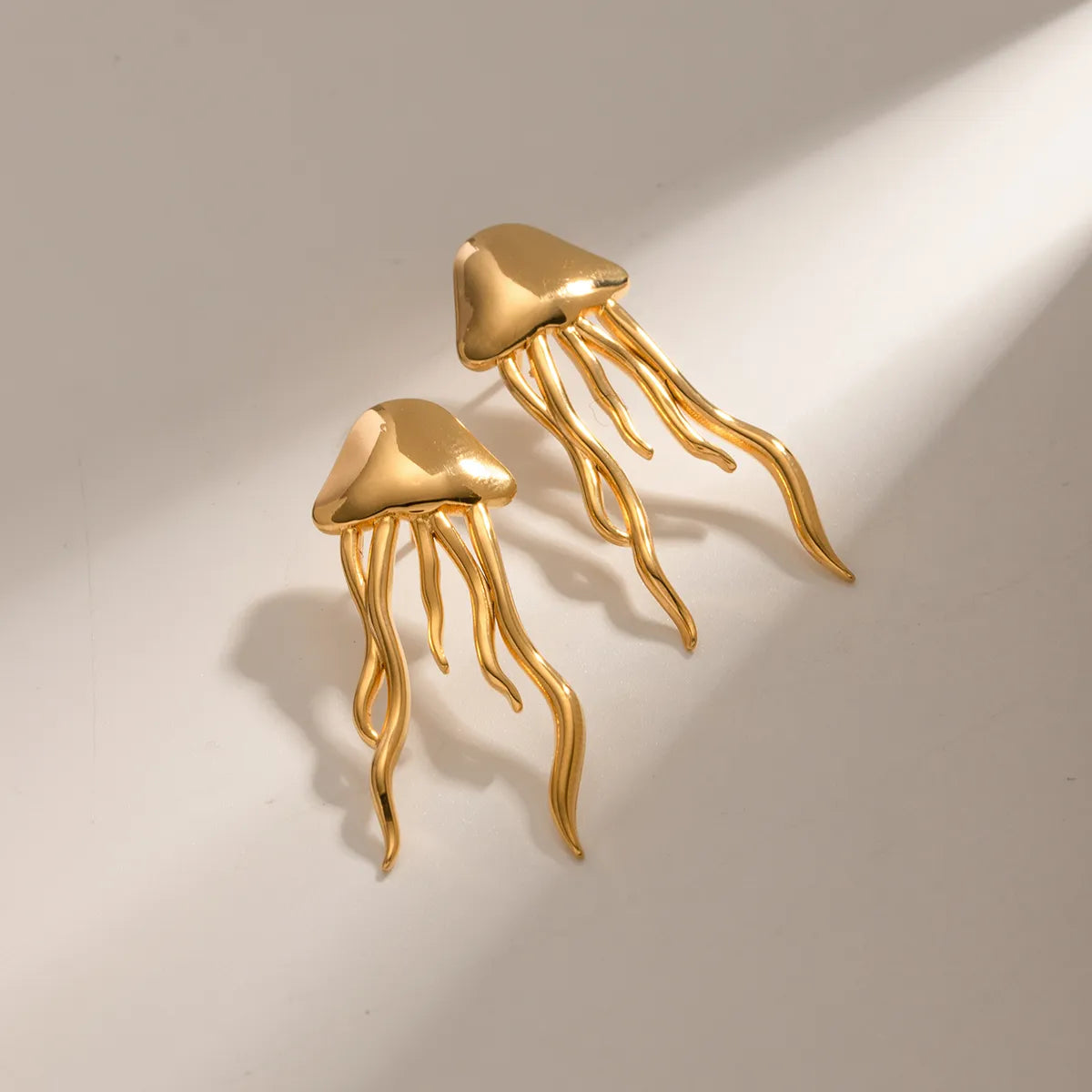 1 Pair Ig Style Jellyfish Plating Stainless Steel 18k Gold Plated Earrings