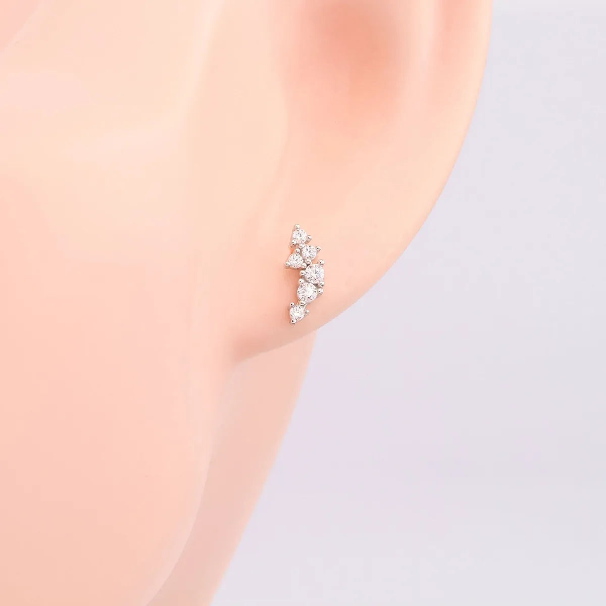 1 Pair Ig Style Korean Style Geometric Inlay Sterling Silver Zircon Ear Studs