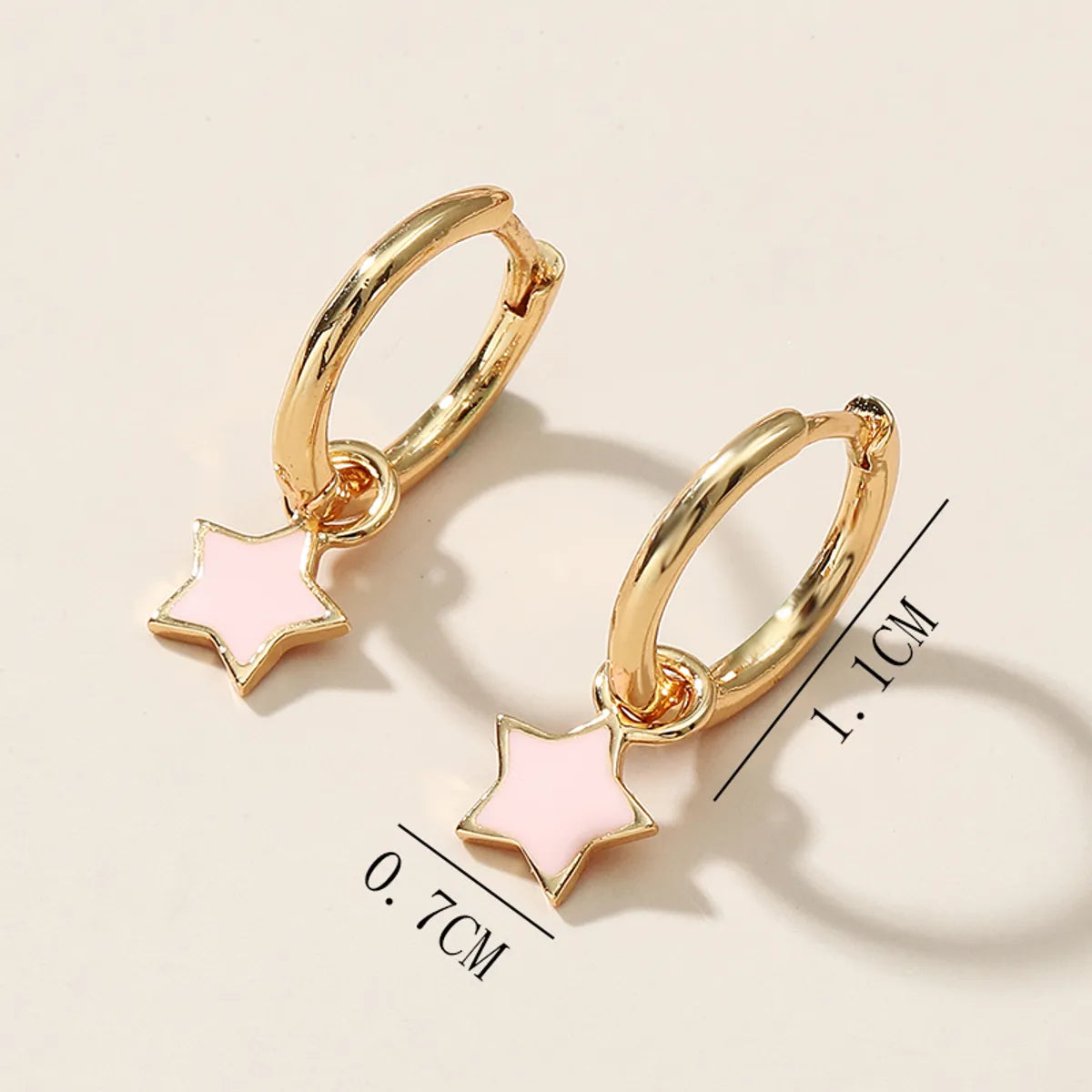 1 Pair Ig Style Korean Style Star Enamel Plating Copper Gold Plated Earrings