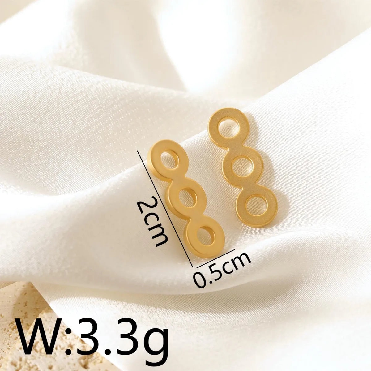 1 Pair IG Style Lady Classic Style Round Solid Color Plating Copper Matte Gold Ear Studs