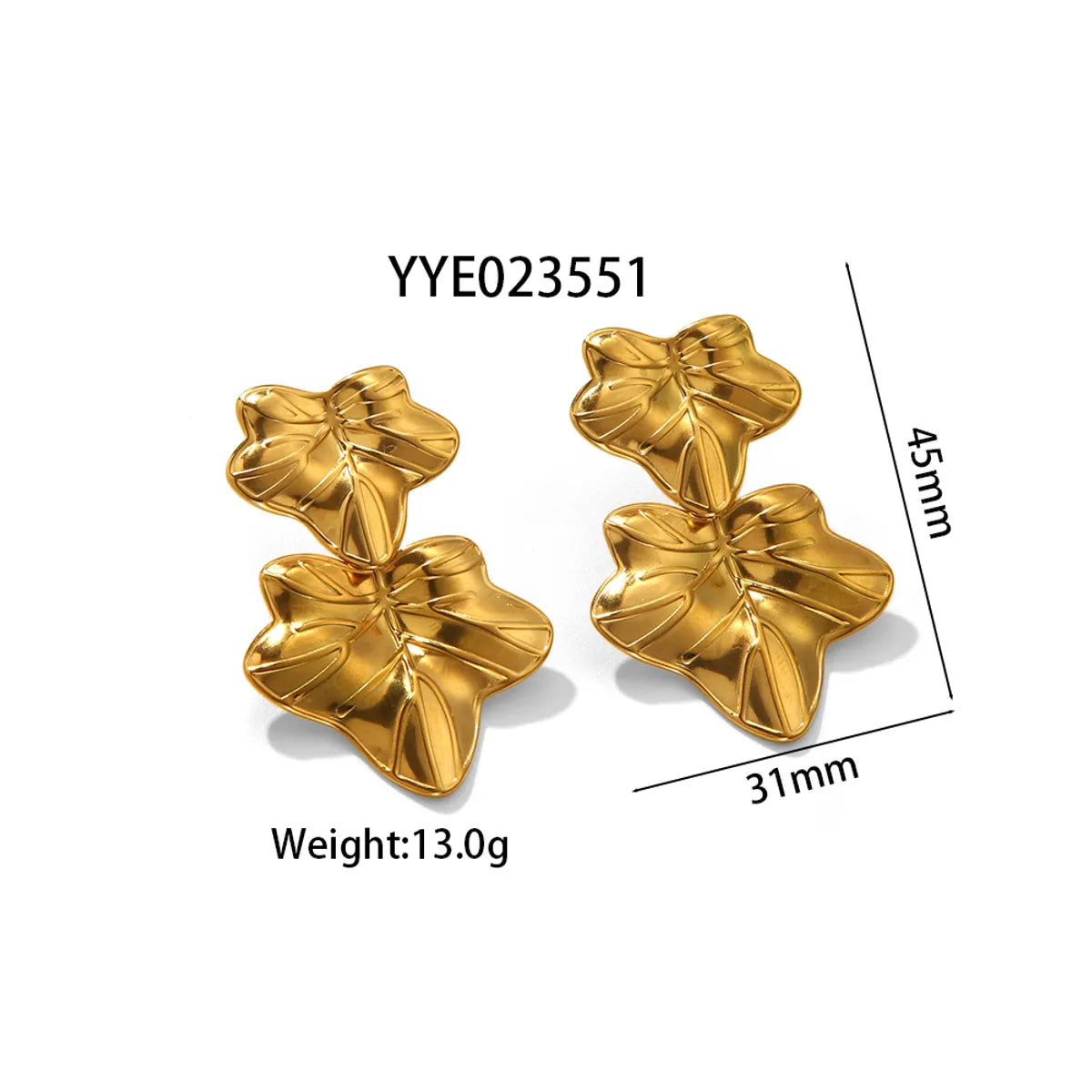 1 Pair IG Style Marine Style Modern Style Irregular Irregular Plating 304 Stainless Steel 316 Stainless Steel  18K Gold Plated Ear Studs