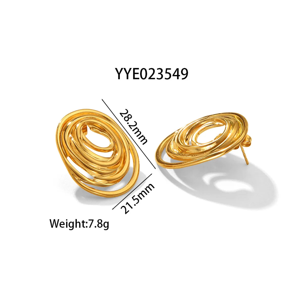 1 Pair IG Style Marine Style Modern Style Irregular Irregular Plating 304 Stainless Steel 316 Stainless Steel  18K Gold Plated Ear Studs