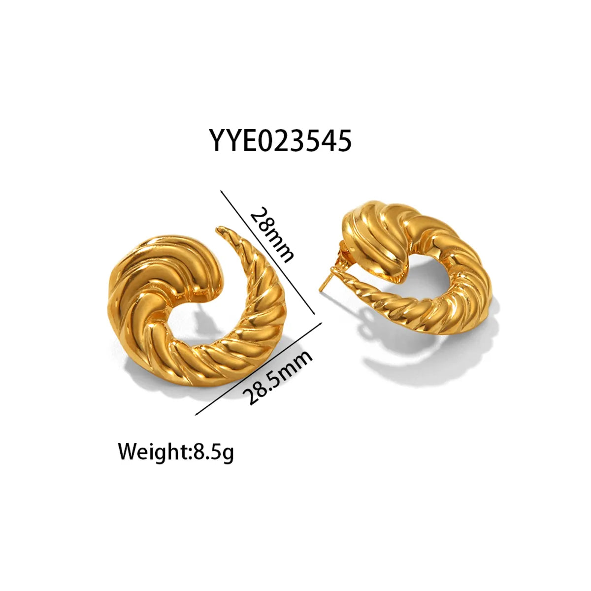 1 Pair IG Style Marine Style Modern Style Irregular Irregular Plating 304 Stainless Steel 316 Stainless Steel  18K Gold Plated Ear Studs