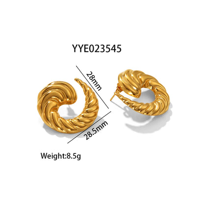 1 Pair IG Style Marine Style Modern Style Irregular Irregular Plating 304 Stainless Steel 316 Stainless Steel  18K Gold Plated Ear Studs