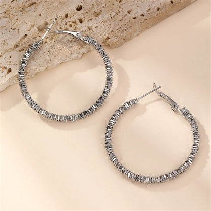 1 Pair IG Style Modern Style Circle Alloy Hoop Earrings