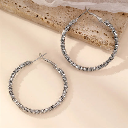 1 Pair IG Style Modern Style Circle Alloy Hoop Earrings